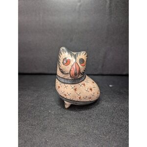 Mexican Folk‎ Art Pottery Owl Bird Vintage Hand Painted, Home Decor, Handmade